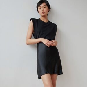 Aritzia Babaton Black Mini Slip Skirt
